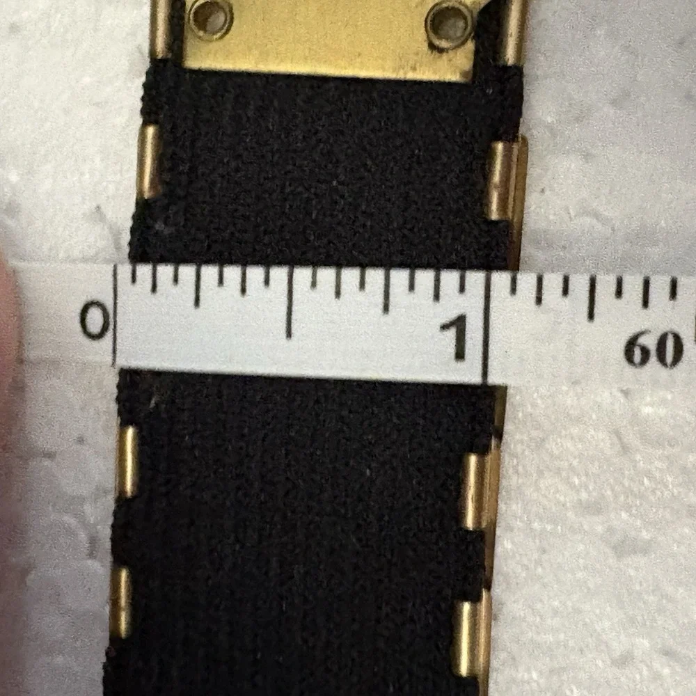 VTG 70s Stretch Belt Gold Tone Flower Buckle Plates 29-40